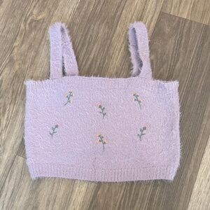 Missguided Lavender Floral Crop Top